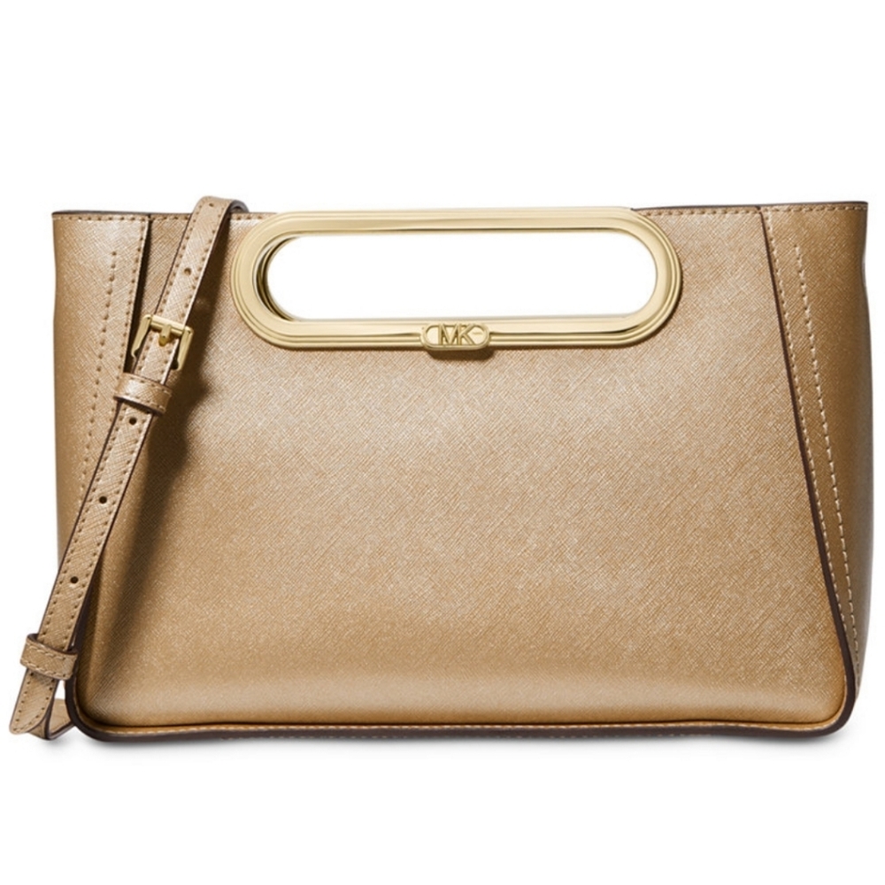 MK Gold Chelsea Leather Convertible Crossbody